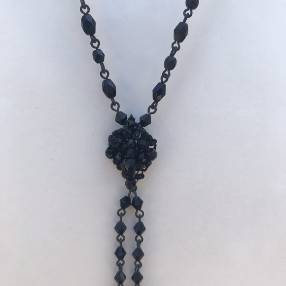 Black tassel choker. Liz Claiborne 15” length with 9” tassels - Picture 6 of 11